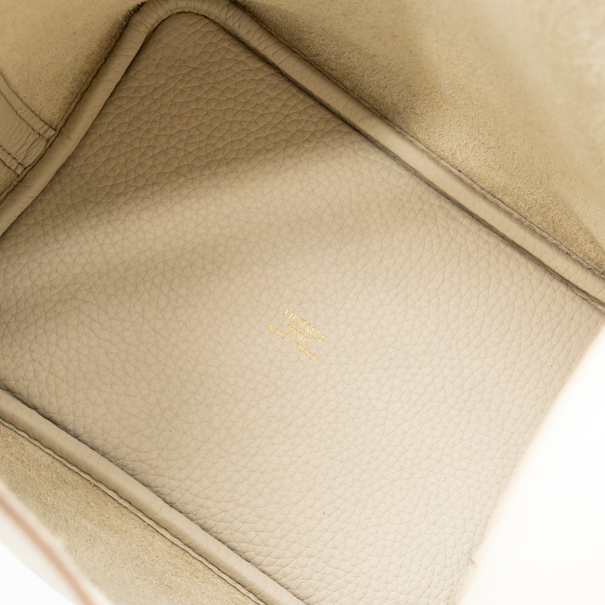 HERMES PICOTIN 18 LOCK BAG OSTRICH TOUCH/CLEMENCE BETON GHW