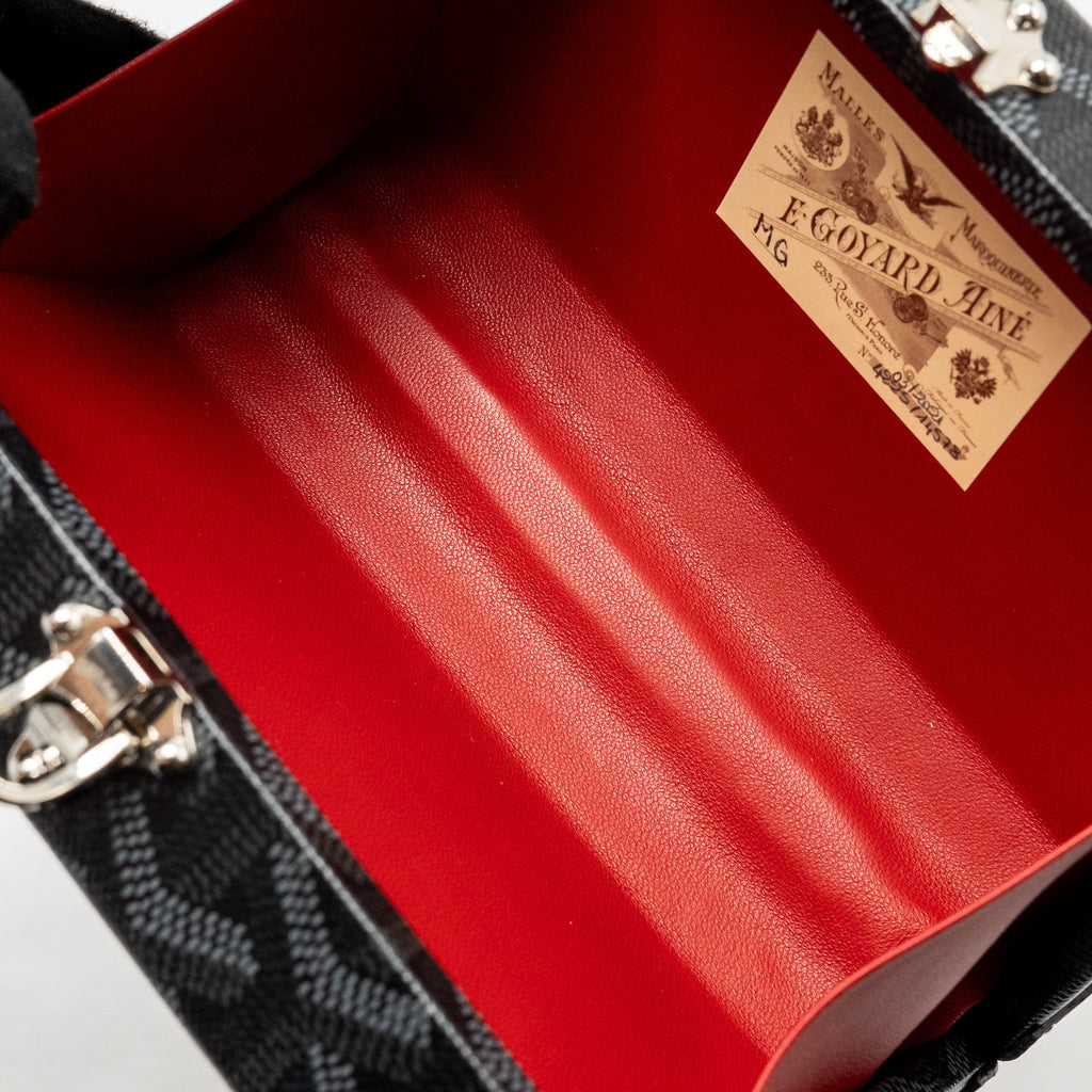GOYARD MINAUDIERE TRUNK BAG GOYARDINE CANVAS BLACK SHW