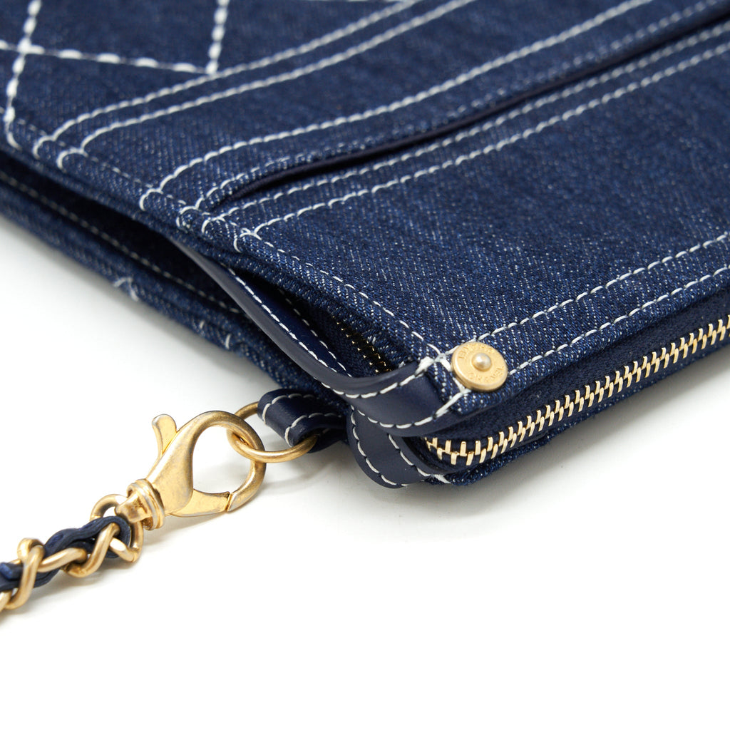 CHANEL DANIM CLUTCH WITH POUCH GHW
