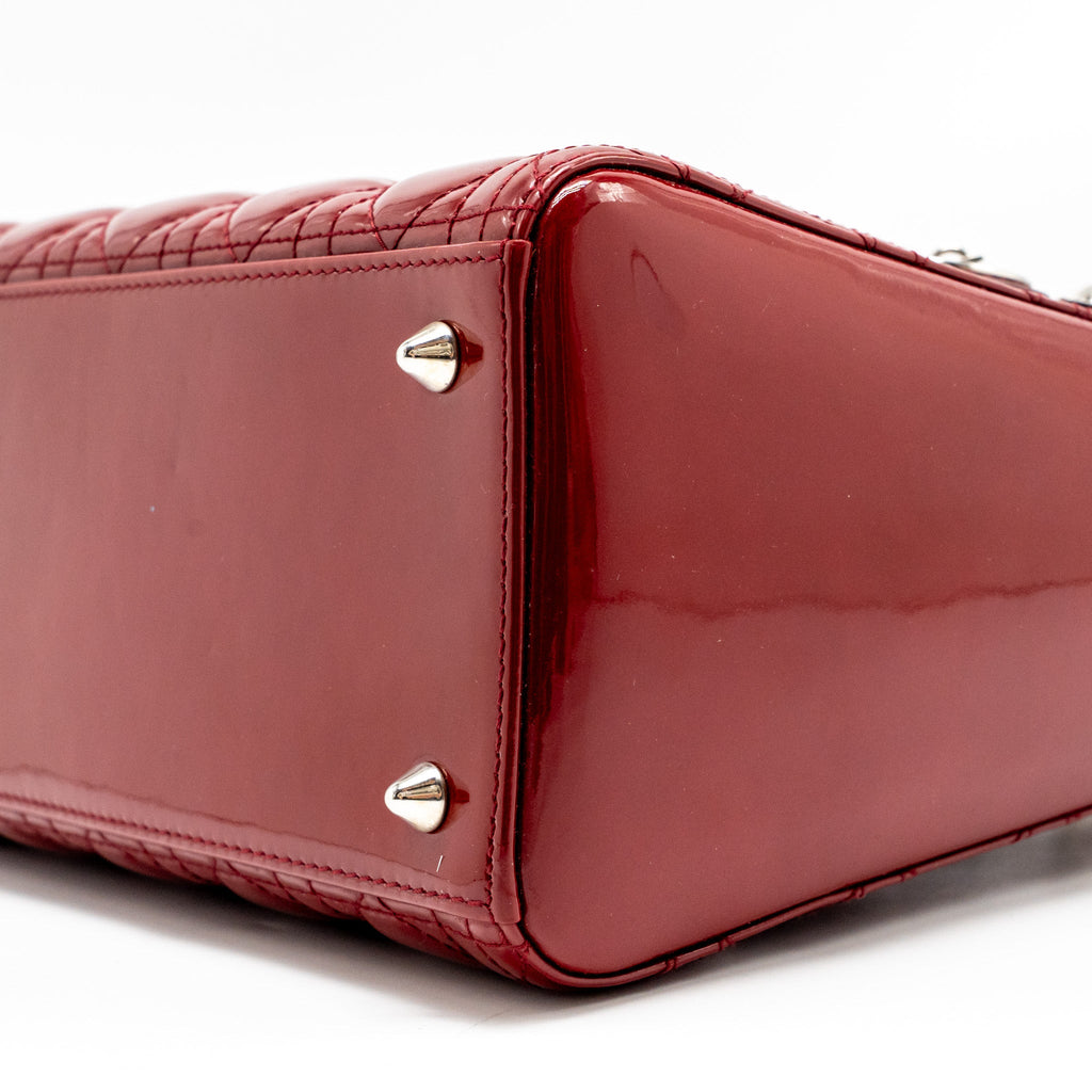 DIOR MEDIUM LADY DIOR PATENT RED SHW