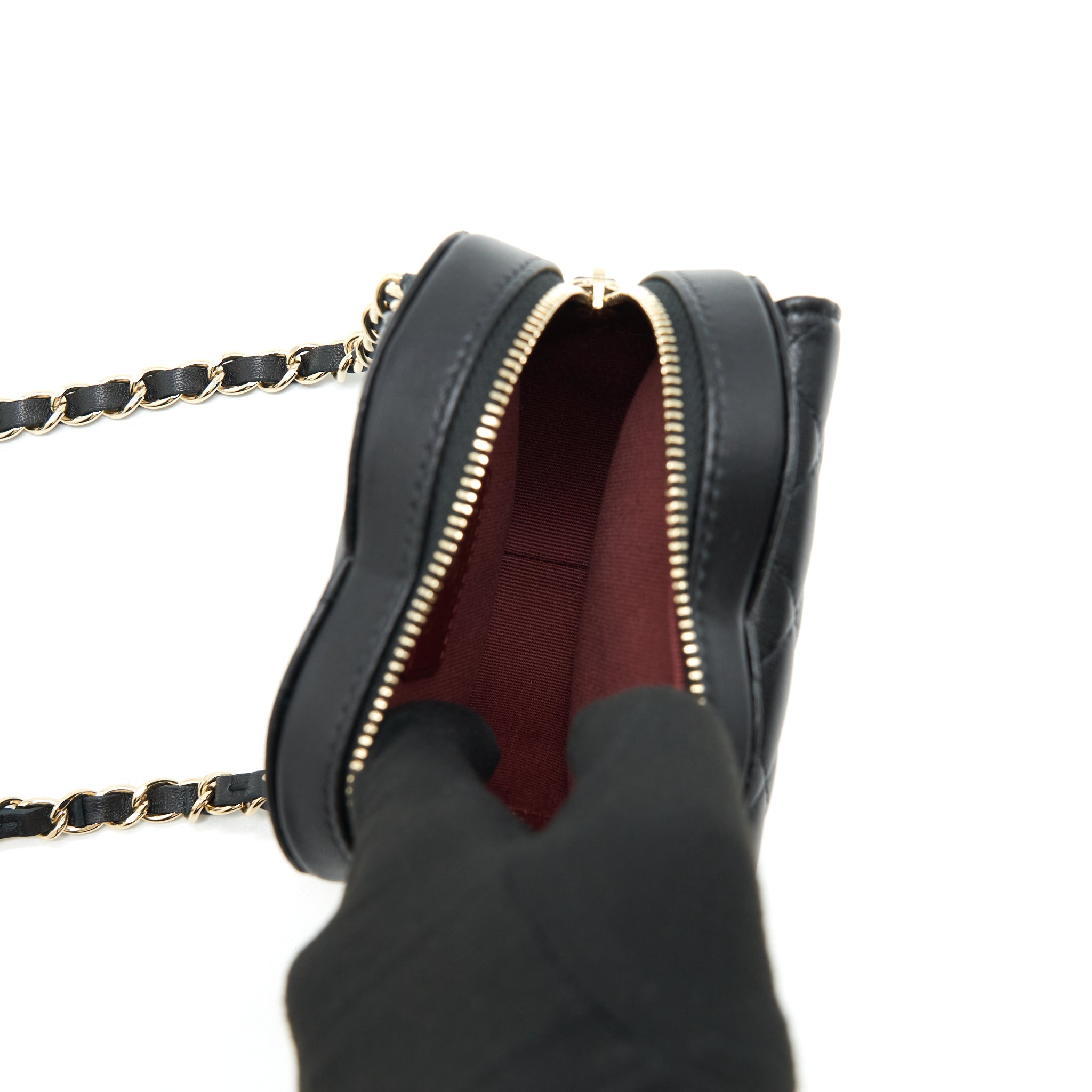 CHANEL 22S HEART BELT BAG LAMBSKIN BLACK LGHW