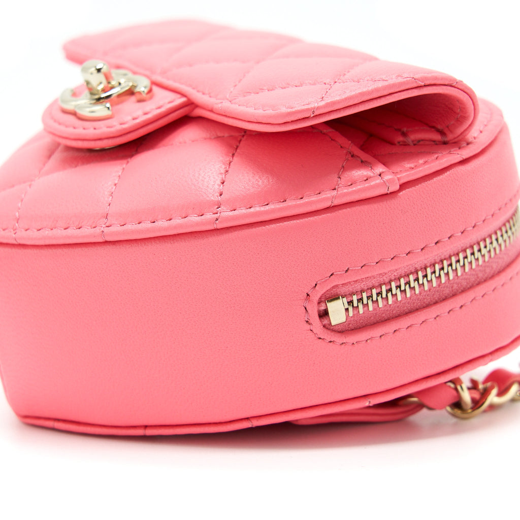 CHANEL 22S HEART BELT BAG LAMBSKIN PINK LGHW