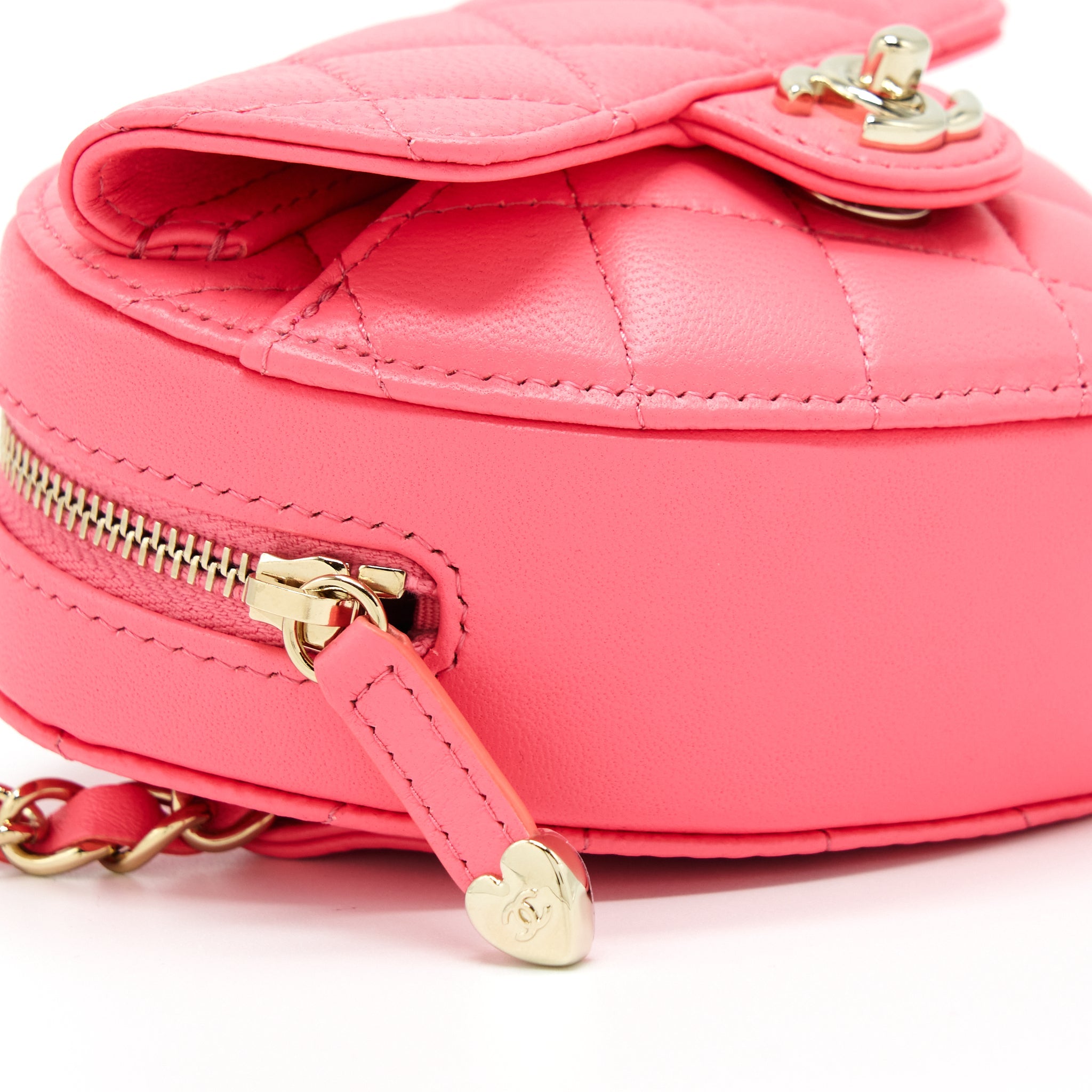CHANEL 22S HEART BELT BAG LAMBSKIN PINK LGHW