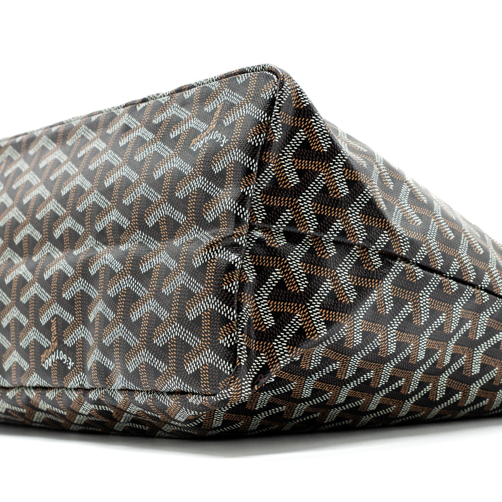 GOYARD SAINT LOUIS PM TOTE BAG GOYARDLINE CANVAS / CALFSKIN BROWN SHW