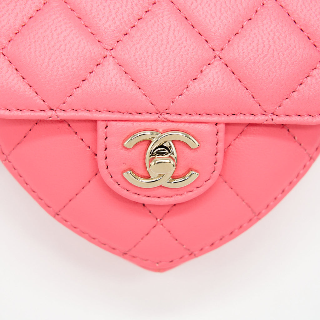 CHANEL 22S HEART BELT BAG LAMBSKIN PINK LGHW