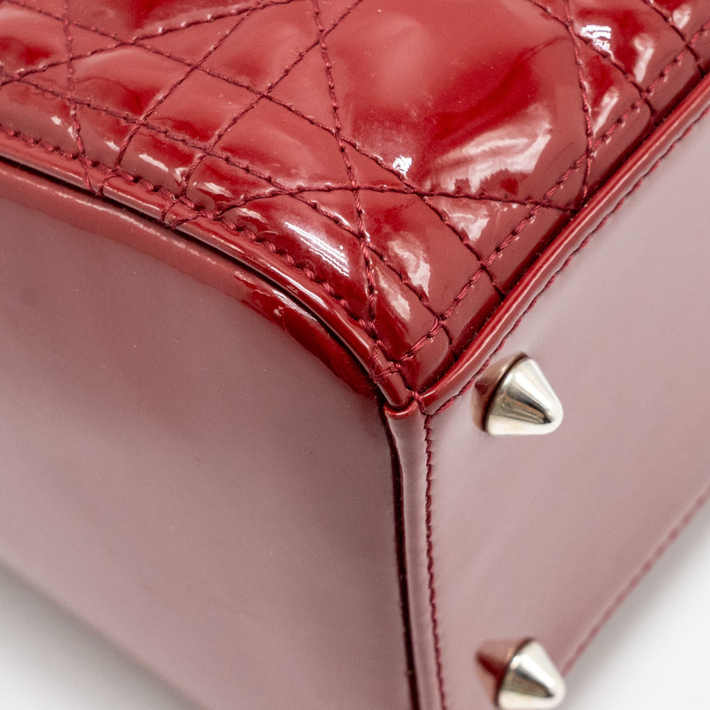 DIOR MEDIUM LADY DIOR PATENT RED SHW