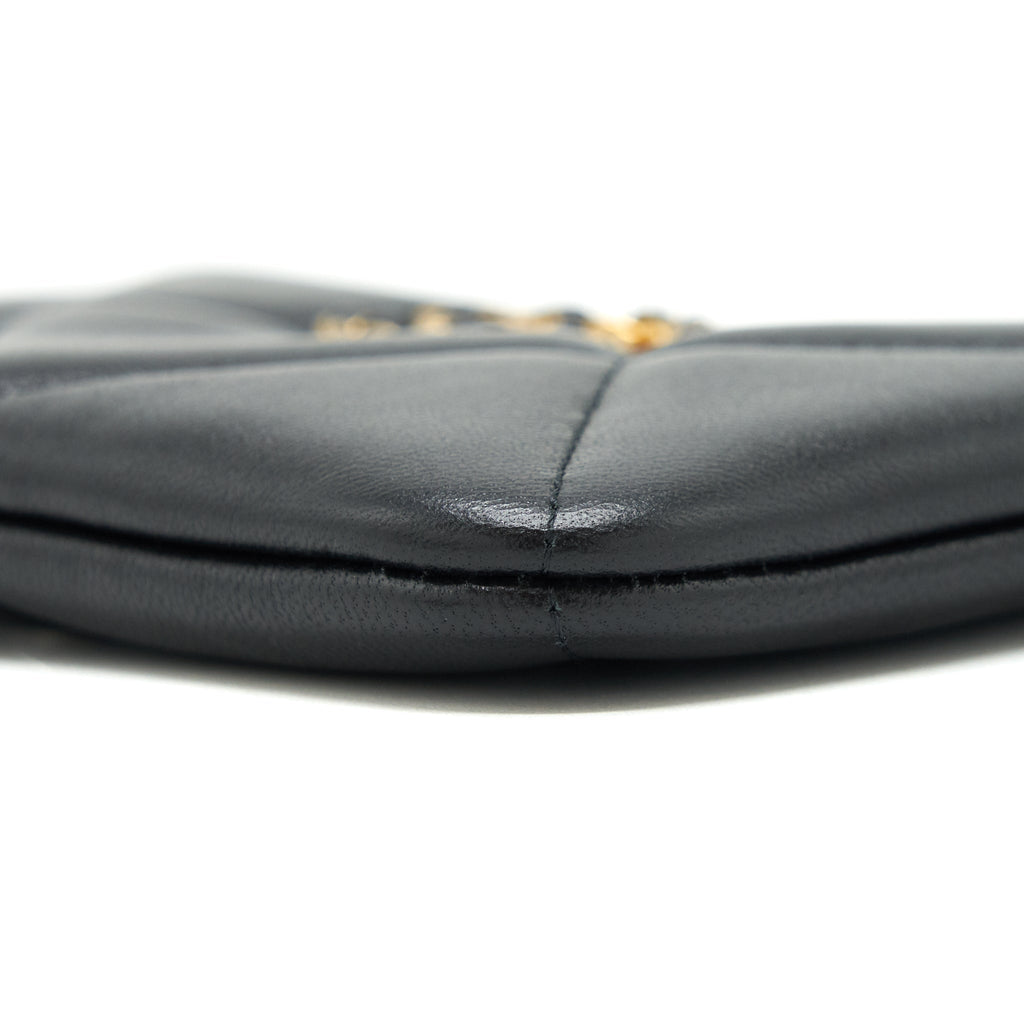 CHANEL 19 MINI POUCH LAMBSKIN BLACK GHW