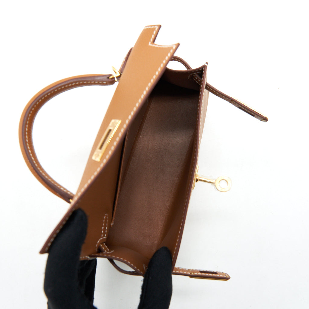 HERMES MINI KELLY EPSOM GOLD GHW