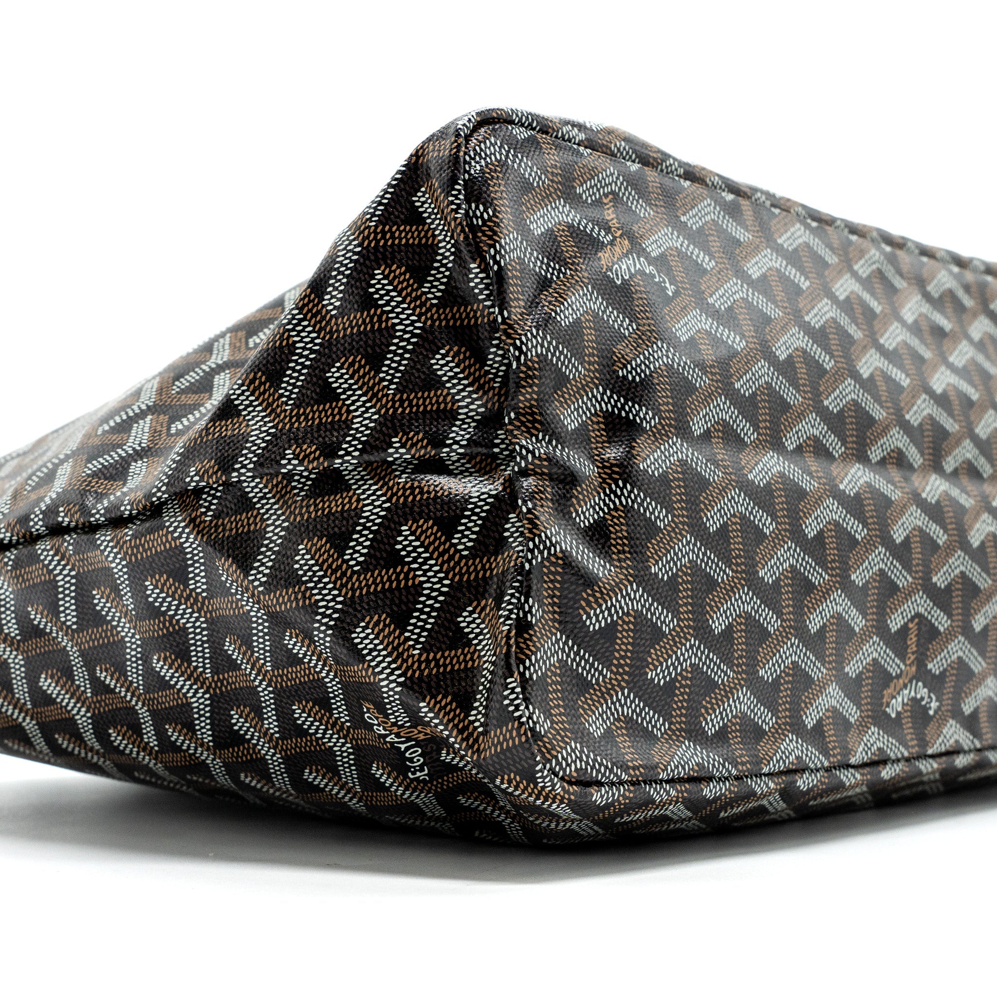 GOYARD SAINT LOUIS PM TOTE BAG GOYARDLINE CANVAS / CALFSKIN BLACK SHW