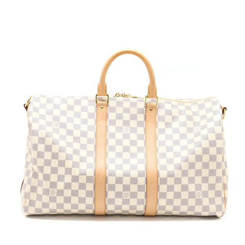 LOUIS VUITTON KEEPALL BANDOULIERE 55 DAMIER AZUR CANVAS GHW