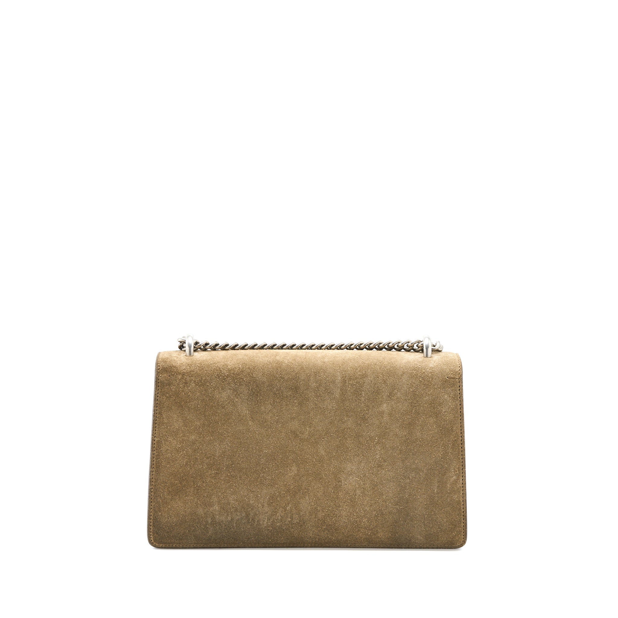 GUCCI SMALL DIONYSUS BAG SUEDE LEATHER DARK BEIGE SHW
