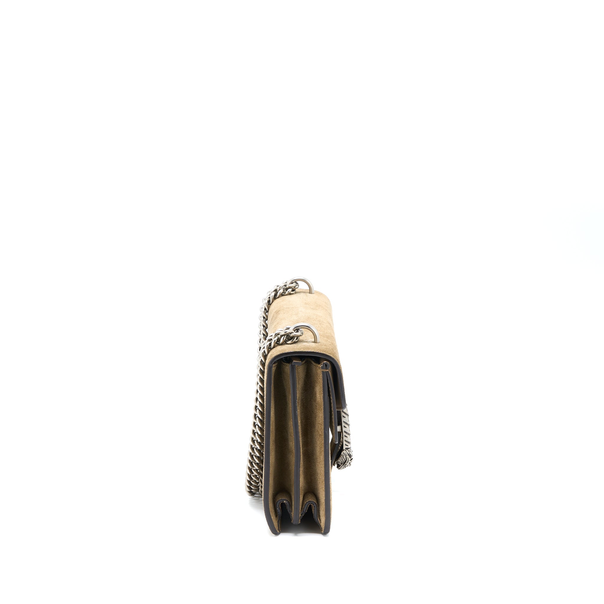 GUCCI SMALL DIONYSUS BAG SUEDE LEATHER DARK BEIGE SHW