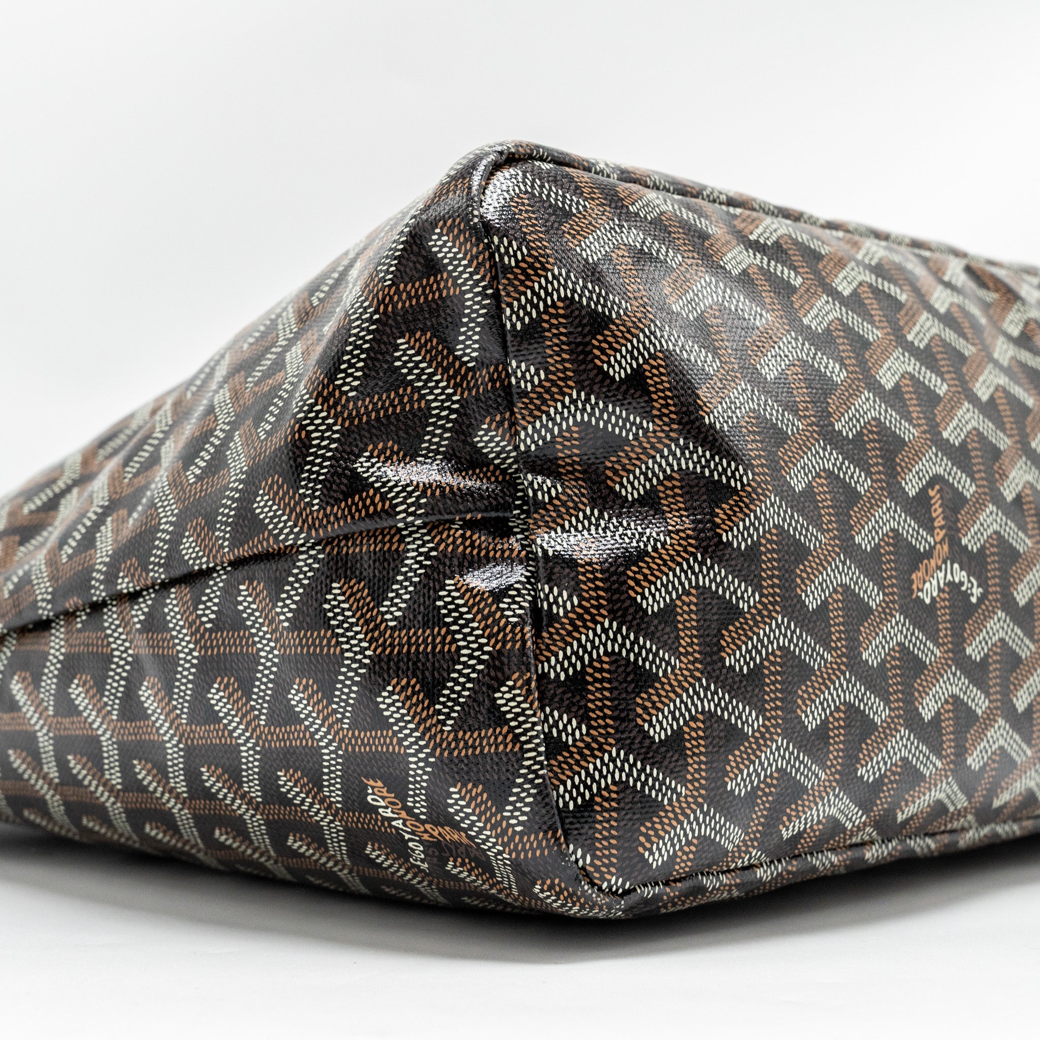 GOYARD BOHEME HOBO BAG GOYARDINE CANVAS / CALFSKIN BLACK SHW