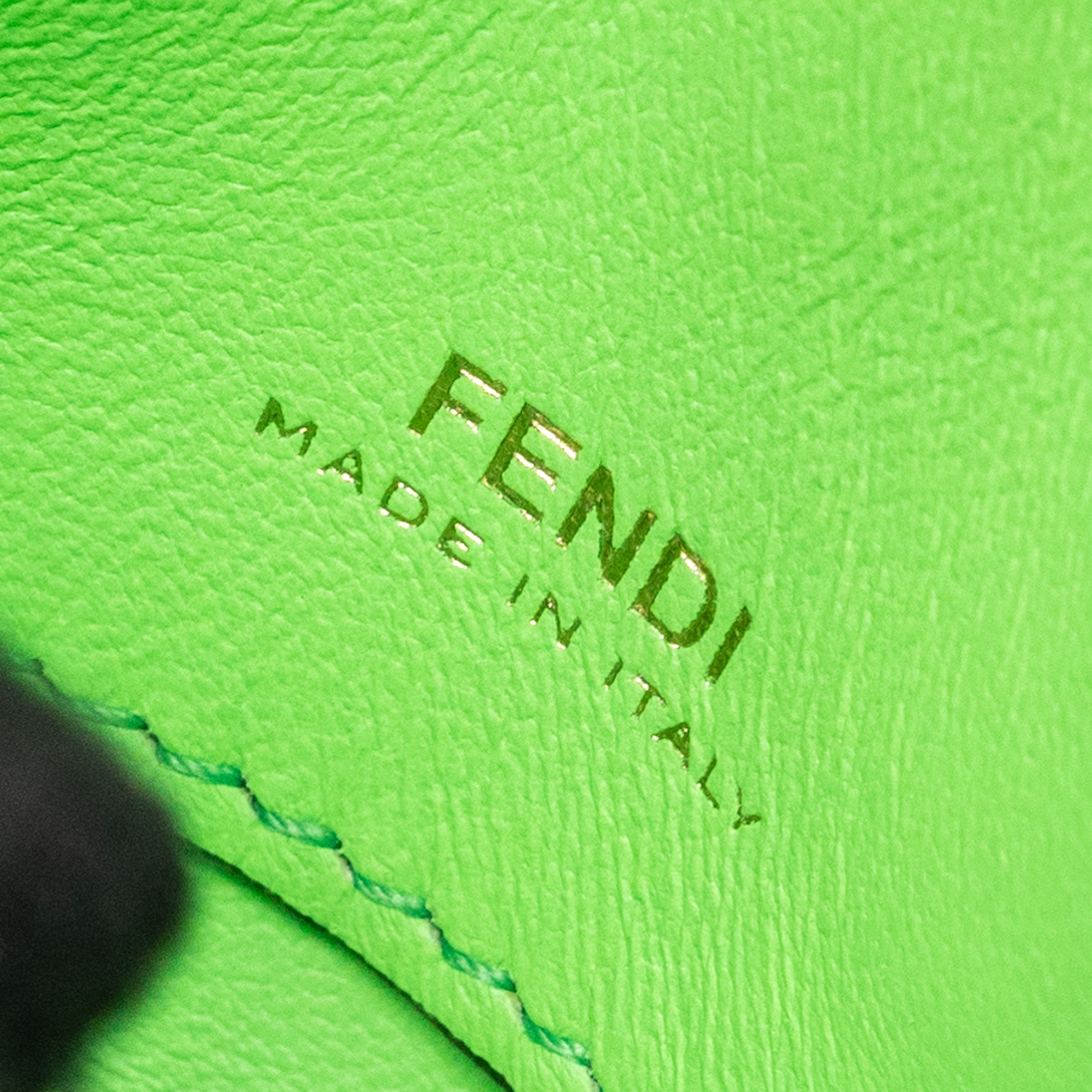 FENDI MINI BAGUETTE KEYRING CHARM CALFSKIN BEIGE GHW