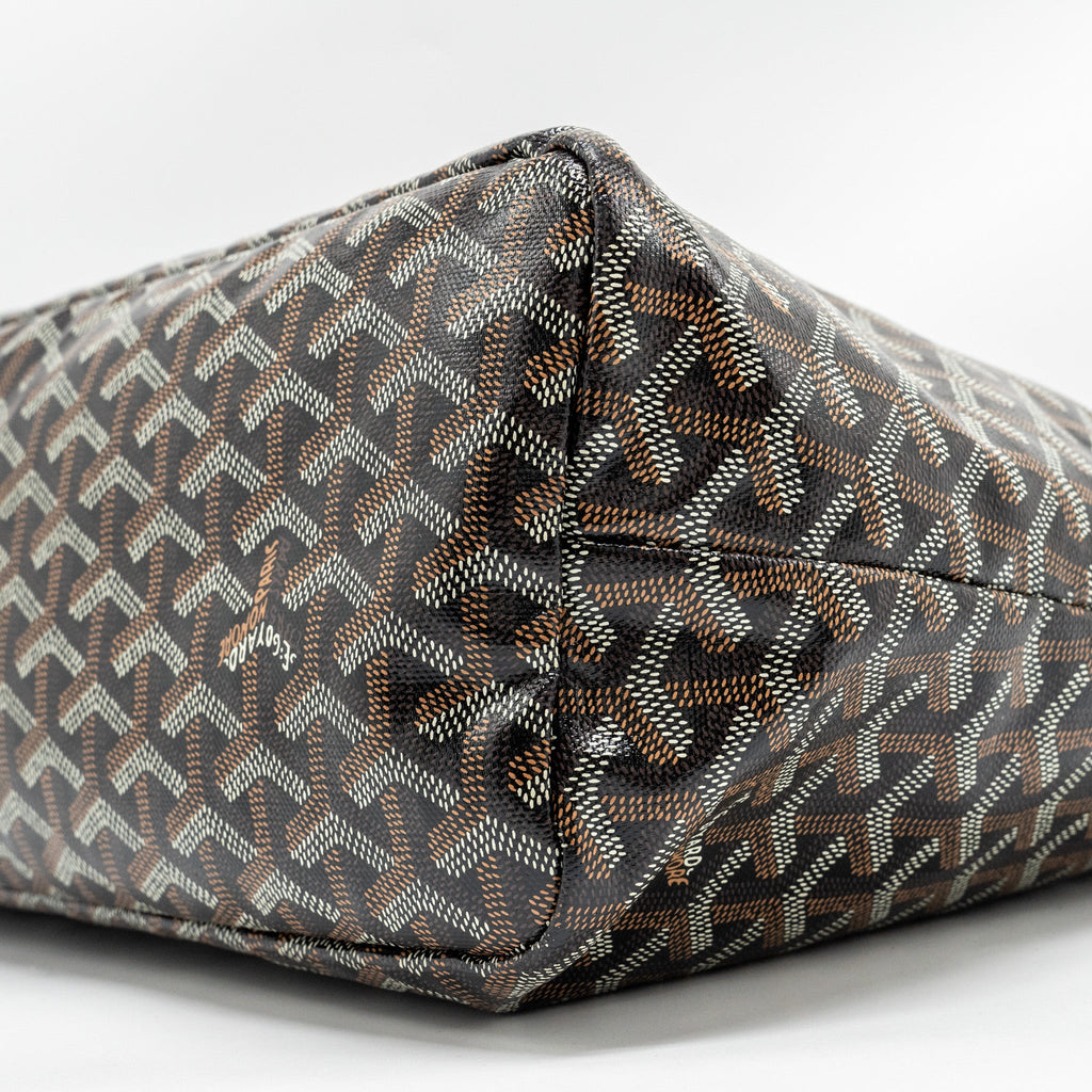GOYARD BOHEME HOBO BAG GOYARDINE CANVAS / CALFSKIN BLACK SHW