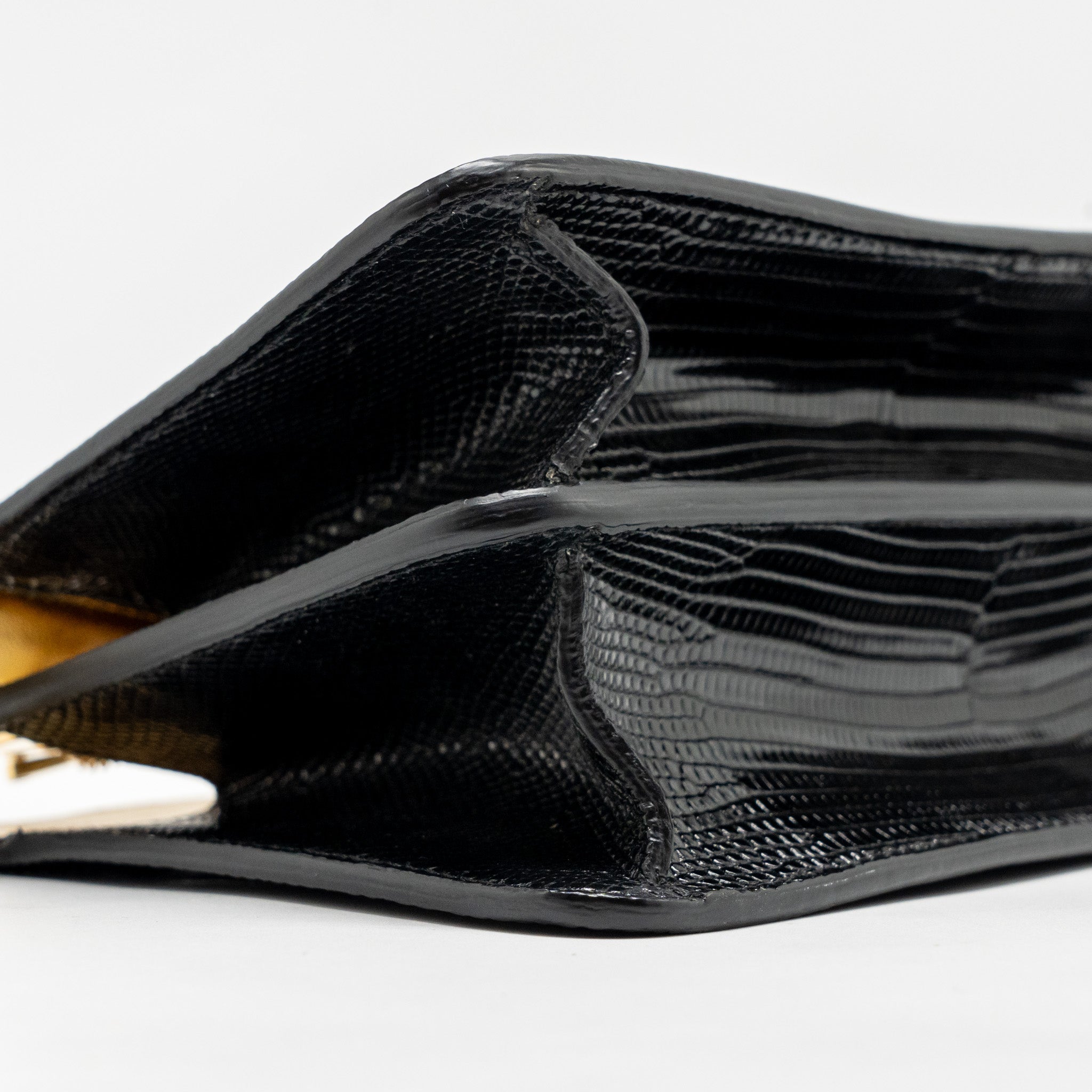 FENDI PEEKABOO I SEE YOU BAG LIZARD BLACK GHW