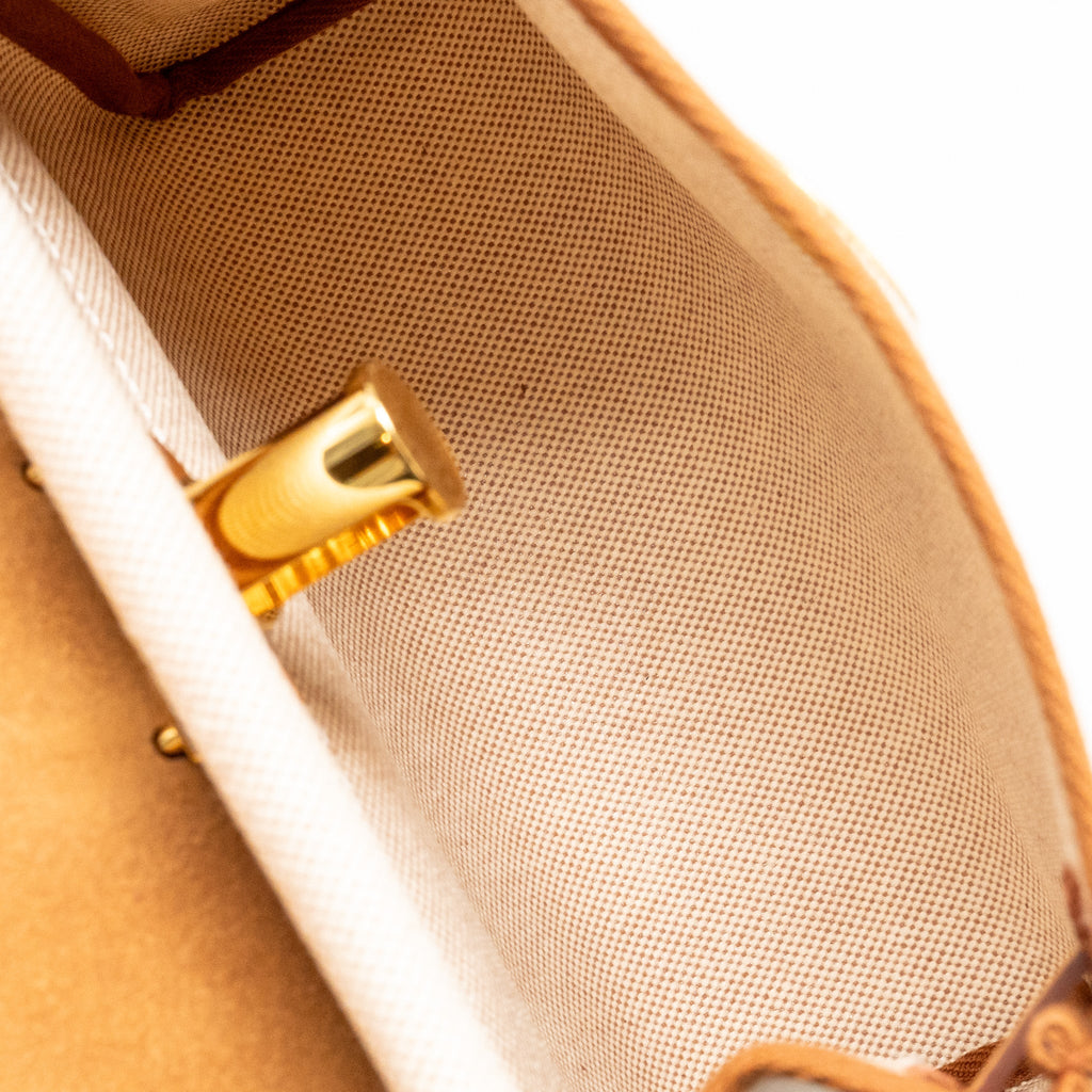 HERMES HERBAG MINI CANVAS/HUNTER LEATHER ECRU-BEIGE/ FAUVE GHW