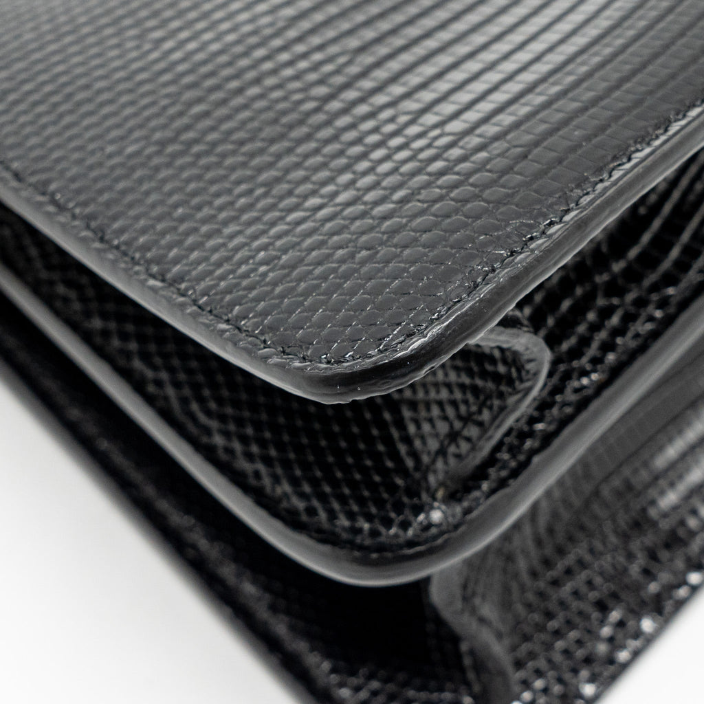 FENDI PEEKABOO I SEE YOU BAG LIZARD BLACK GHW