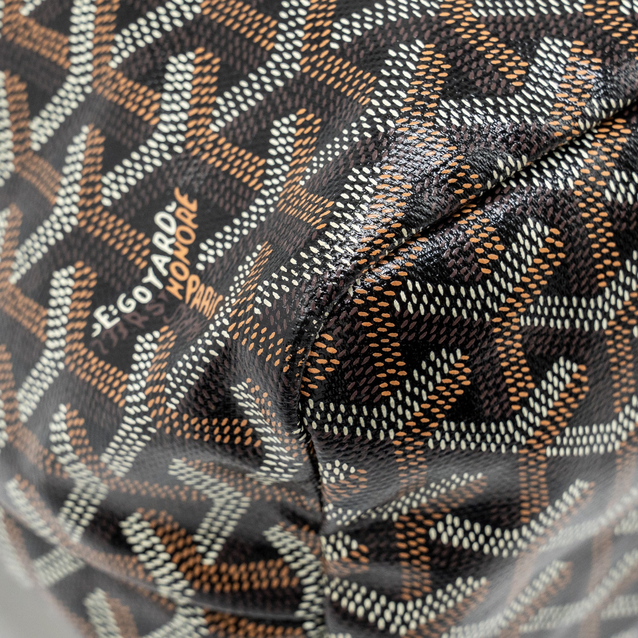GOYARD BOHEME HOBO BAG GOYARDINE CANVAS / CALFSKIN BLACK SHW