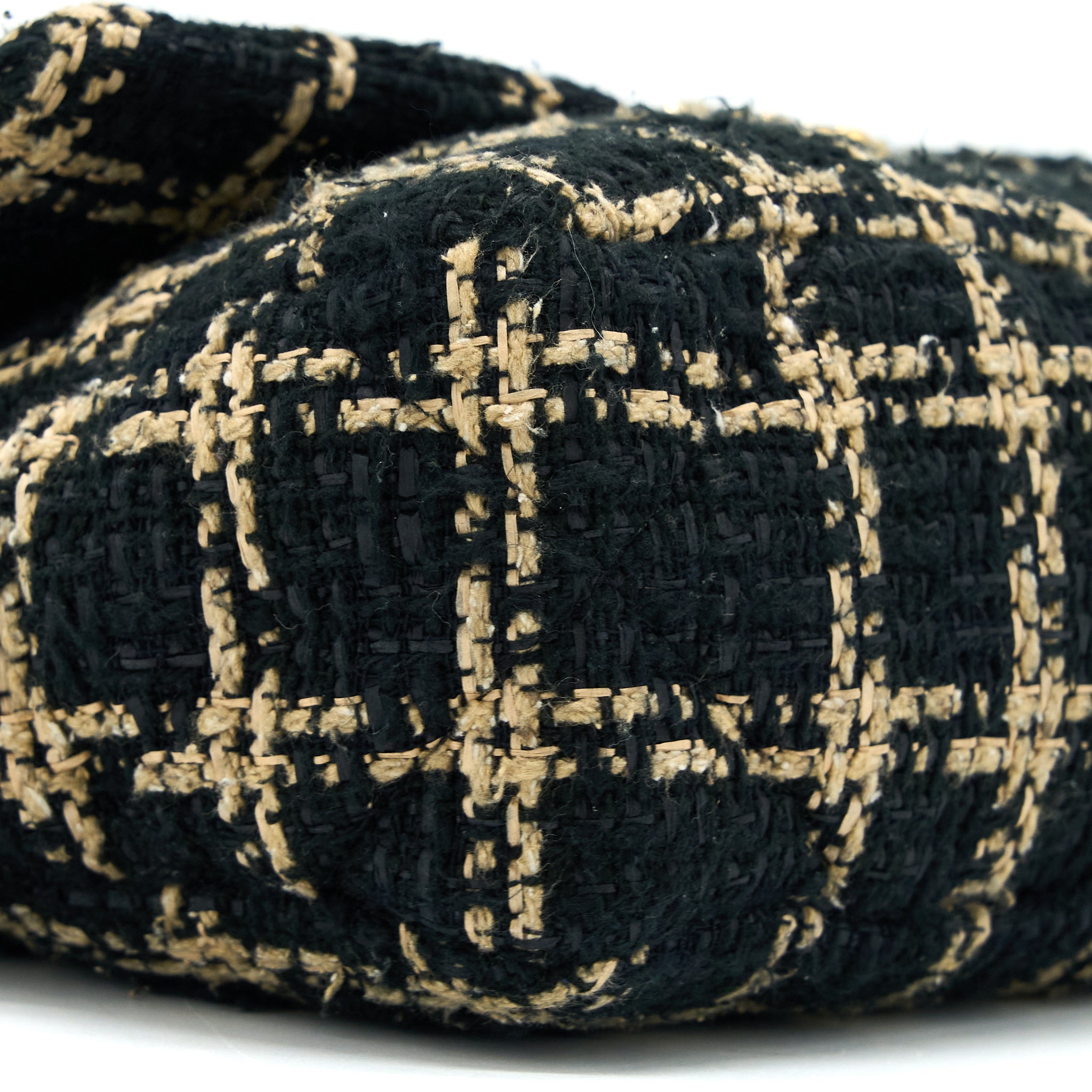 CHANEL TWEED SMALL 19 FLAP BAG BLACK/GOLD WITH MULTICOLOUR HARDWARE