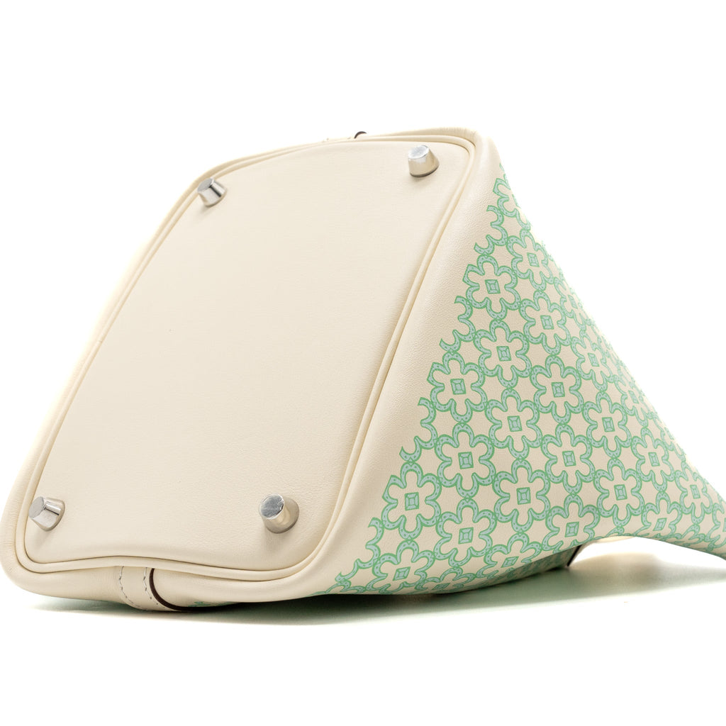 HERMES PICOTIN 18 LOCK BAG LUCKY DAISY SWIFT NATA/VERT/BLANC SHW