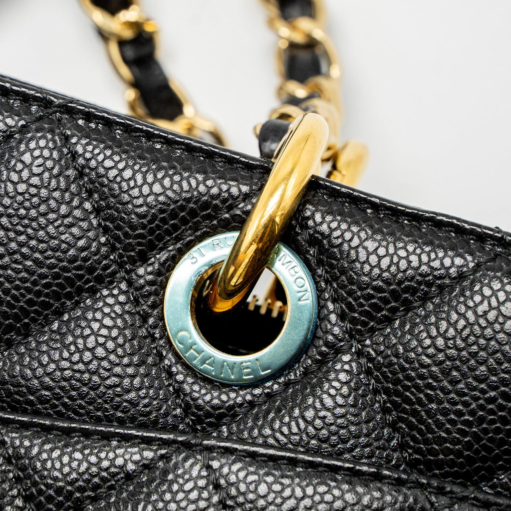 CHANEL GRAND SHOPPING TOTE/GST CAVIAR BLACK GHW