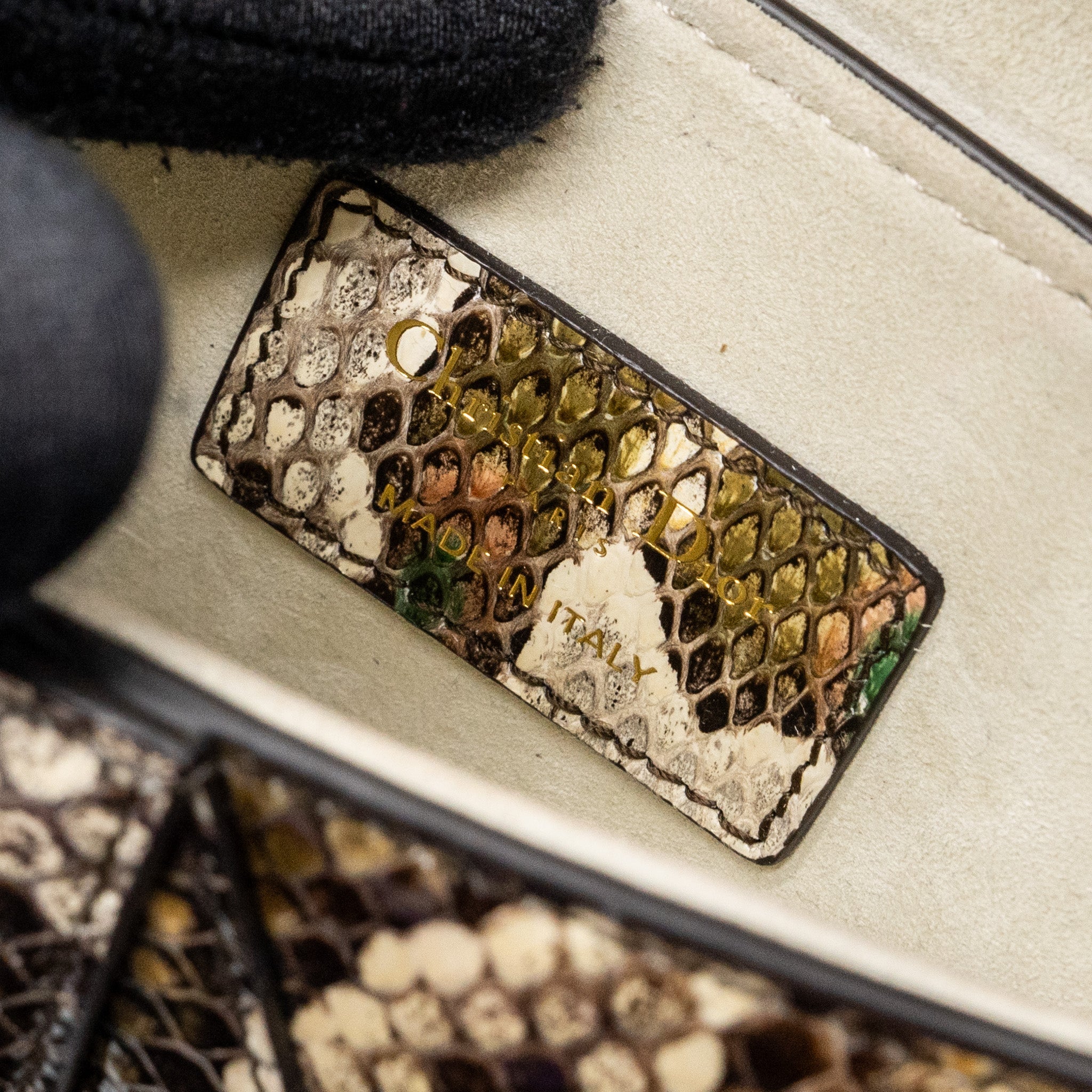 DIOR MINI SADDLE BAG PYTHON MULTICOLOUR GHW