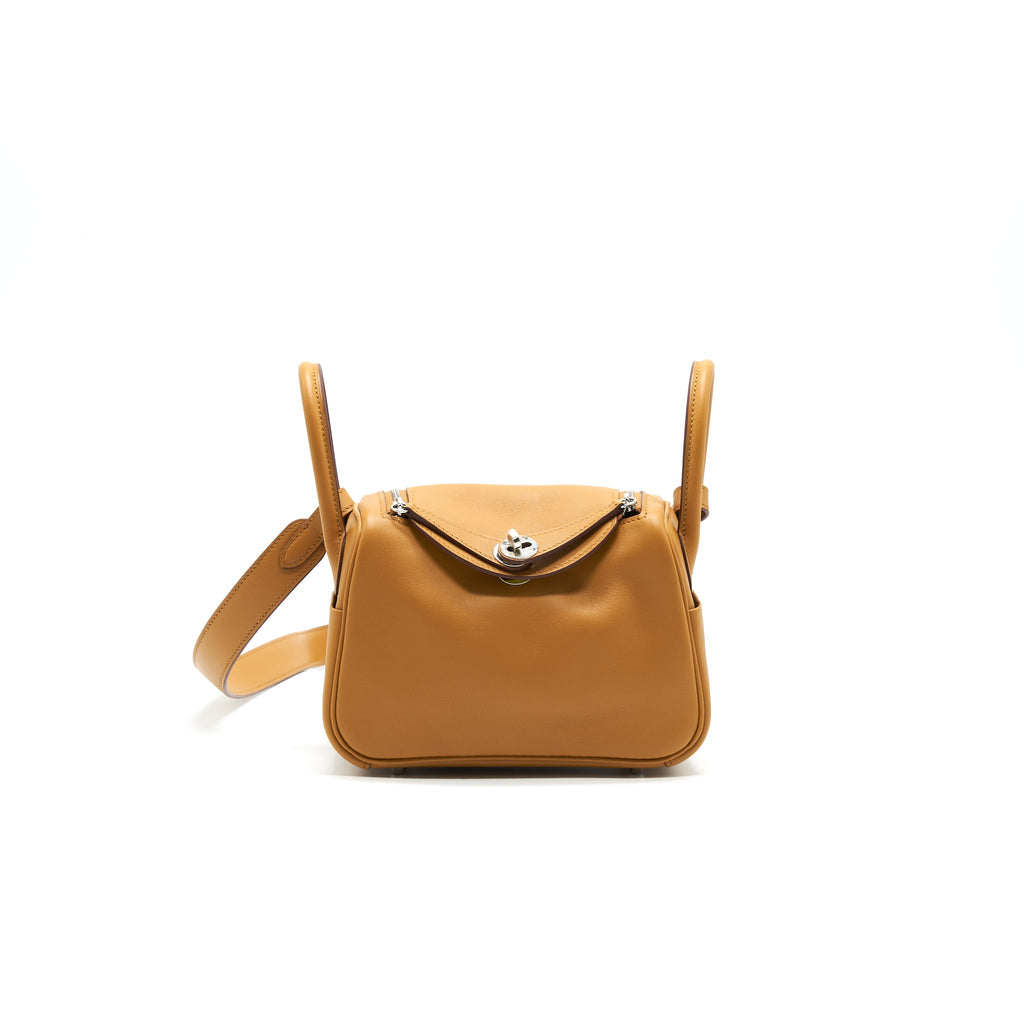 HERMES MINI LINDY SWIFT LEATHER SESAME WITH SHW