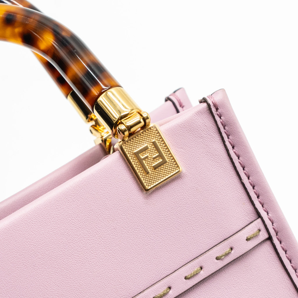 FENDI MINI SUNSHINE SHOPPER BAG LEATHER PINK GHW