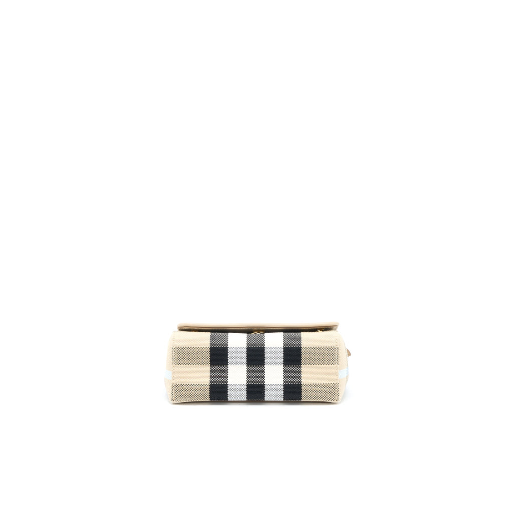 BURBERRY HACKBERRY CROSSBODY BAG CANVAS SOFT FAWN GHW