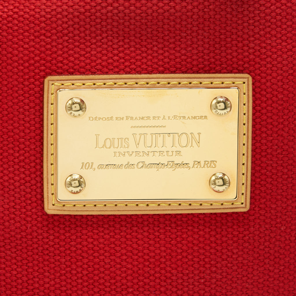 LOUIS VUITTON CANVAS TOTE BAG IN RED
