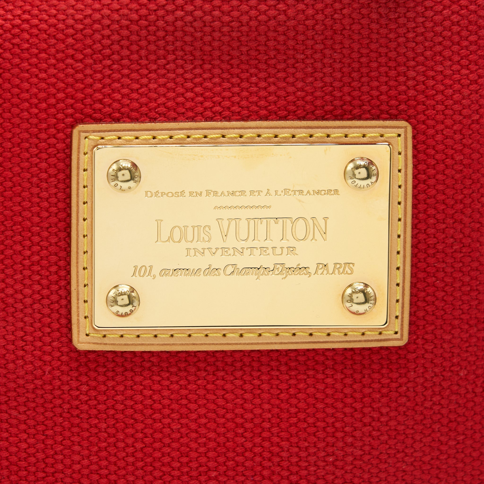 LOUIS VUITTON CANVAS TOTE BAG IN RED
