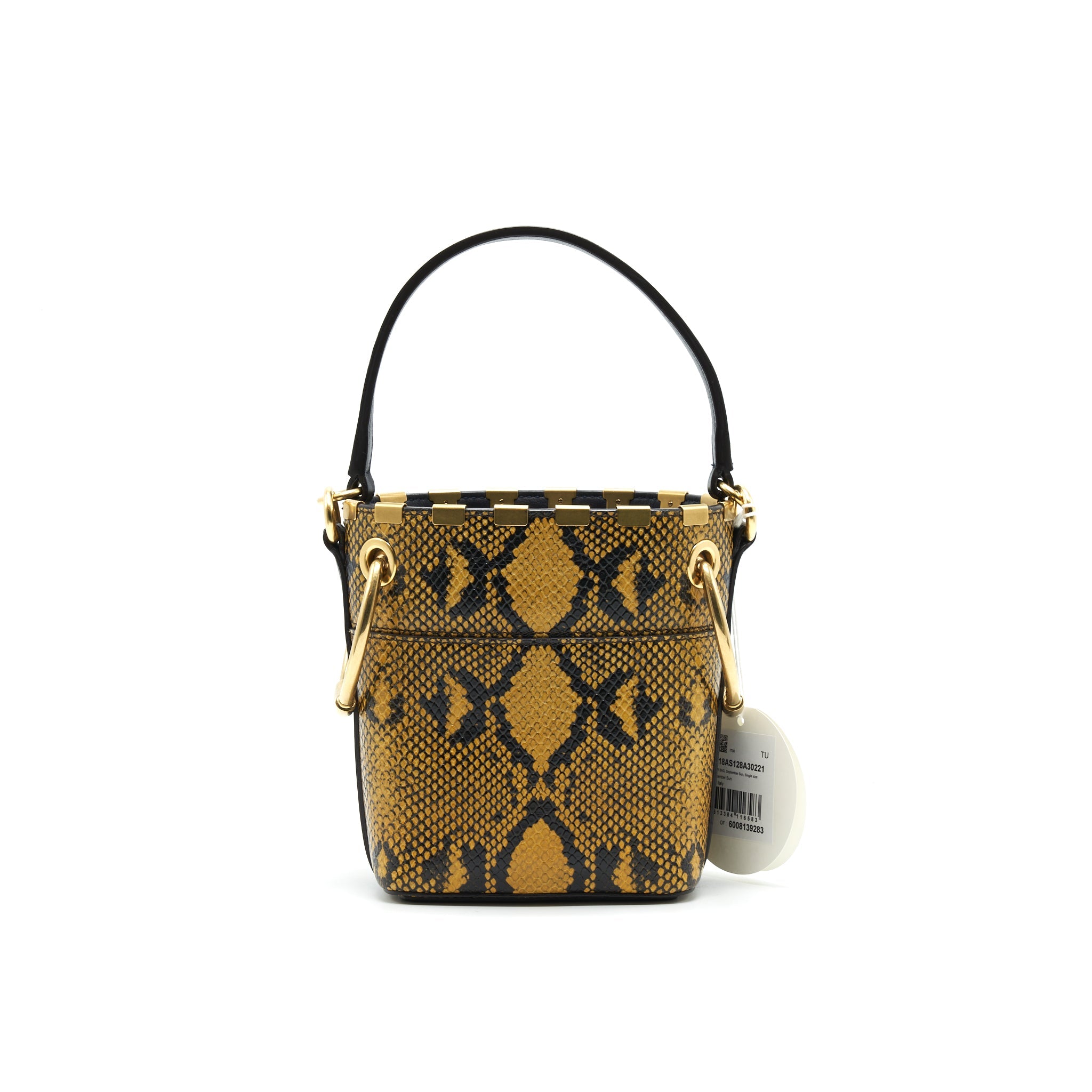 CHLOE ROY MINI BUCKET BAG SNAKE PATTERN LEATHER