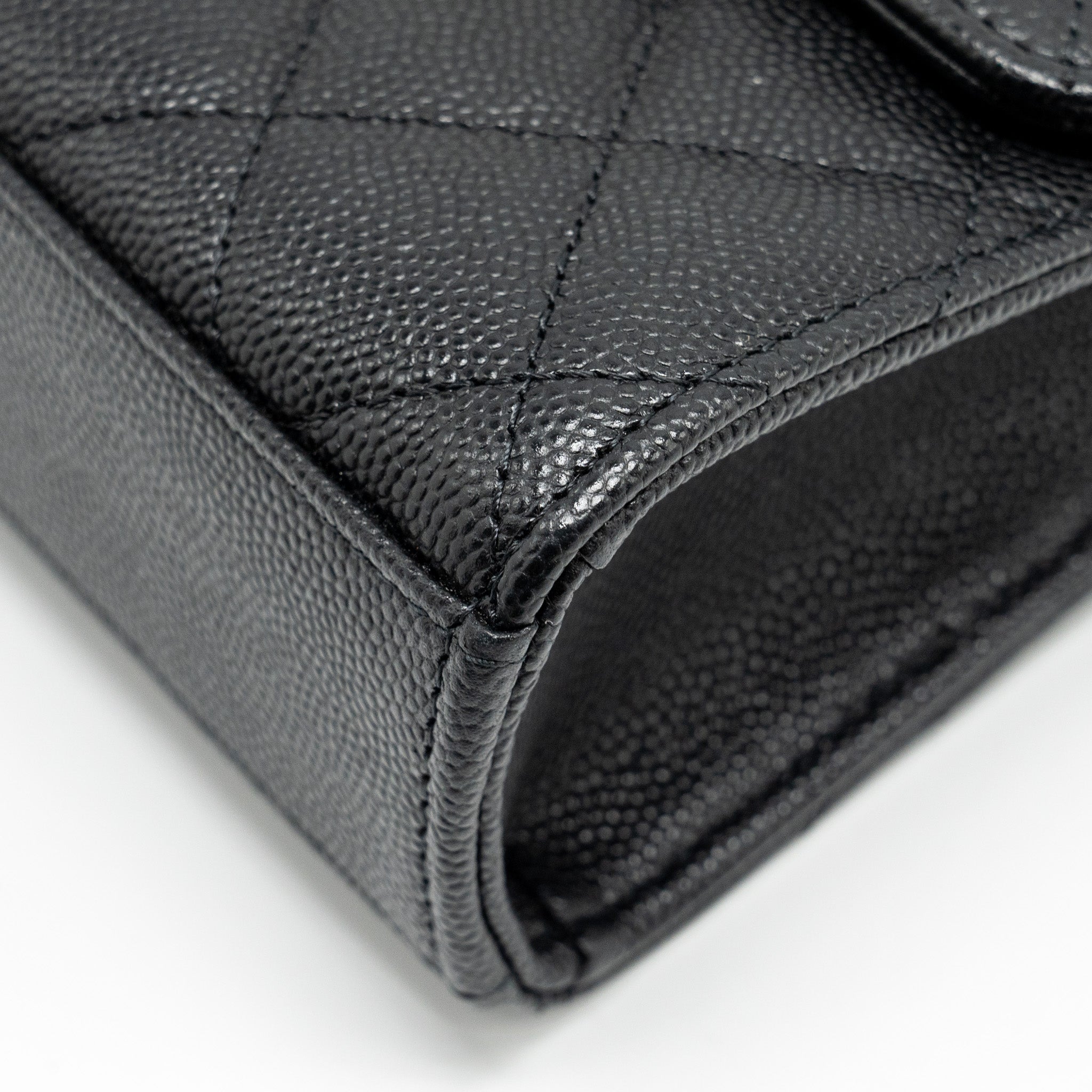 CHANEL TOP HANDLE MINI FLAP BAG WITH CHAIN CAVIAR BLACK LGHW (MICROCHIP)