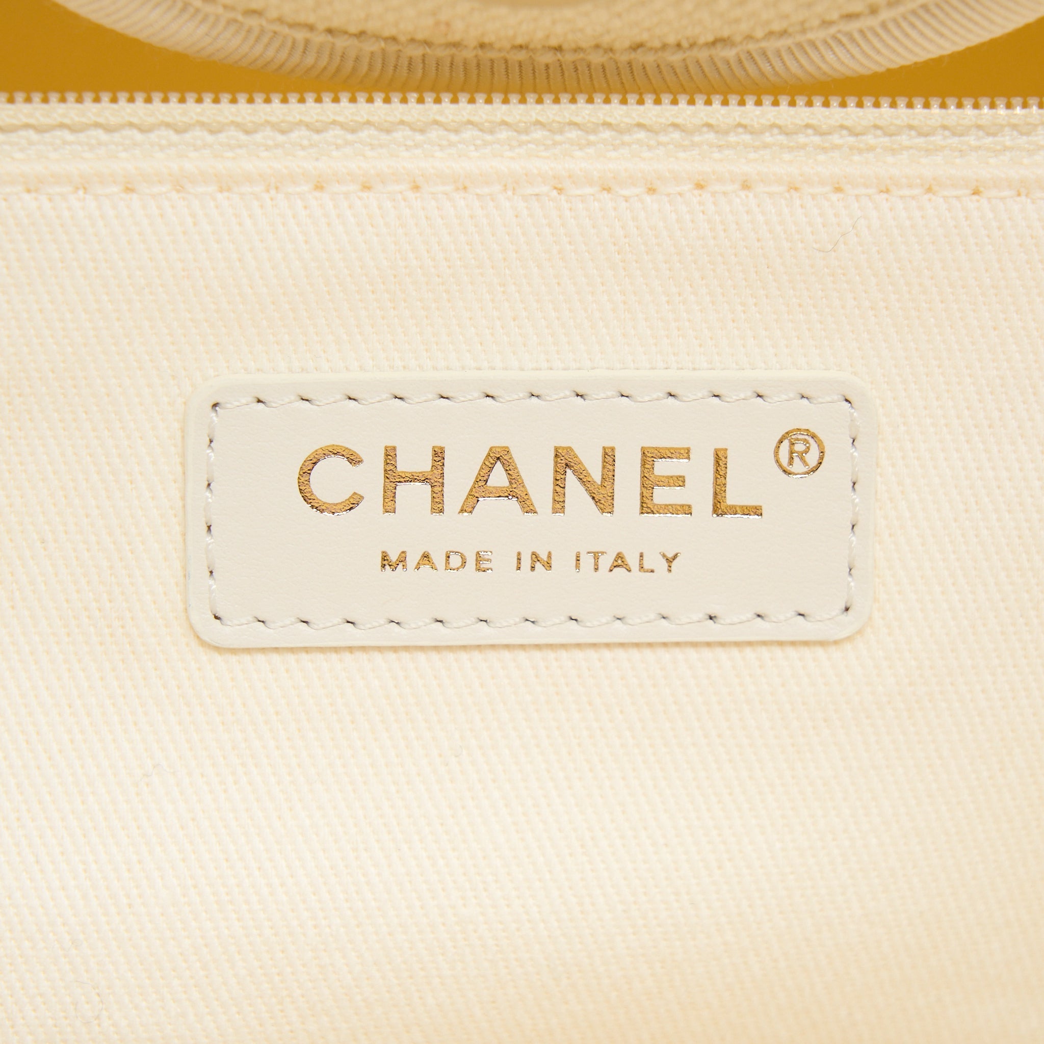 CHANEL DEAUVILLE TOTE BAG CANVAS LIGHT BEIGE LGHW