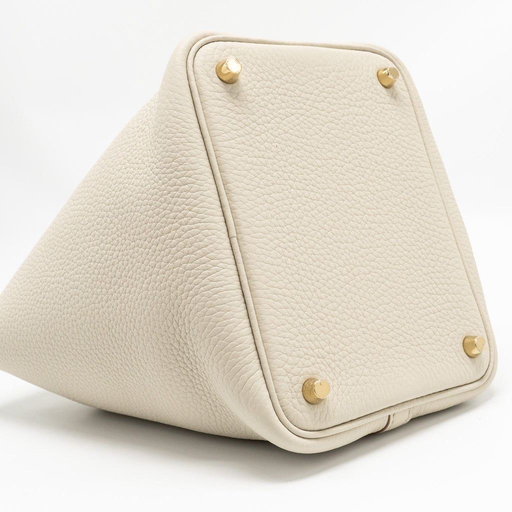 HERMES PICOTIN 18 LOCK BAG OSTRICH TOUCH/CLEMENCE BETON GHW