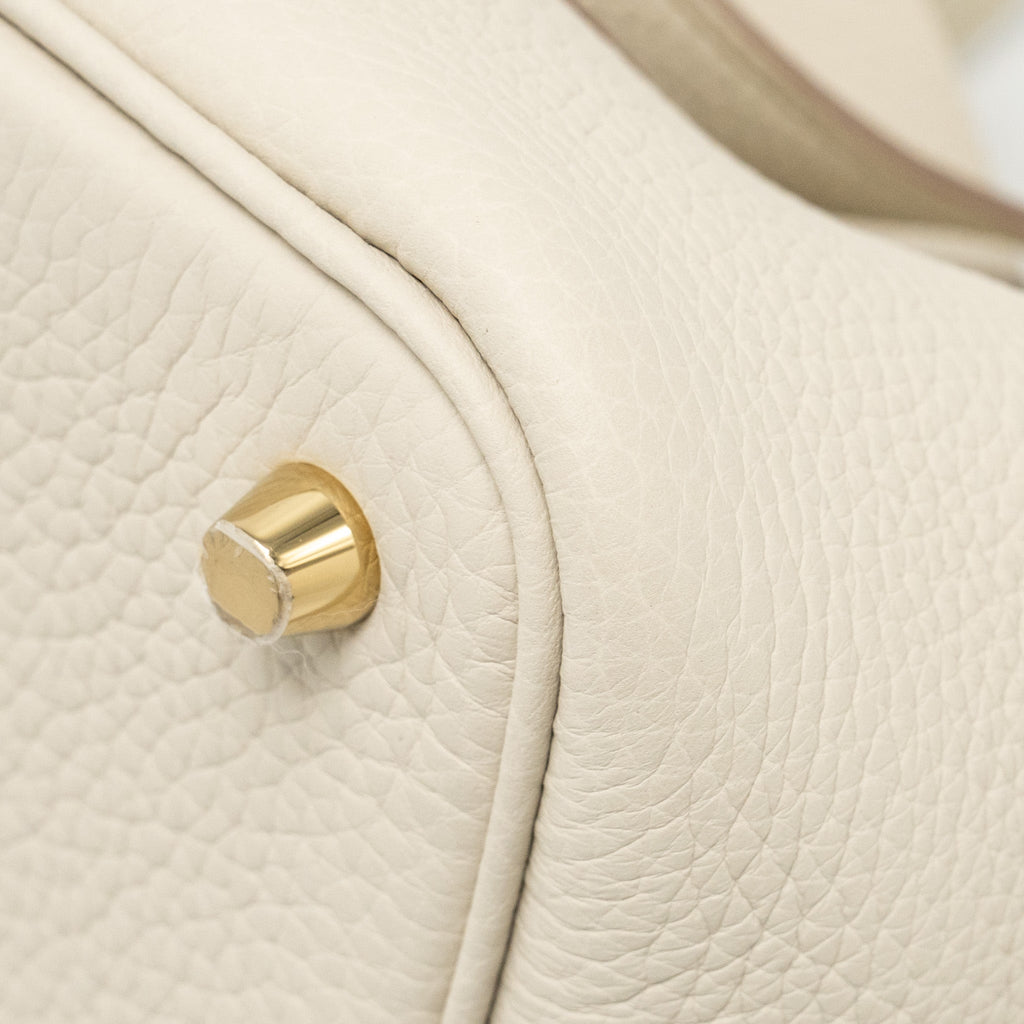 HERMES PICOTIN 18 LOCK BAG OSTRICH TOUCH/CLEMENCE BETON GHW