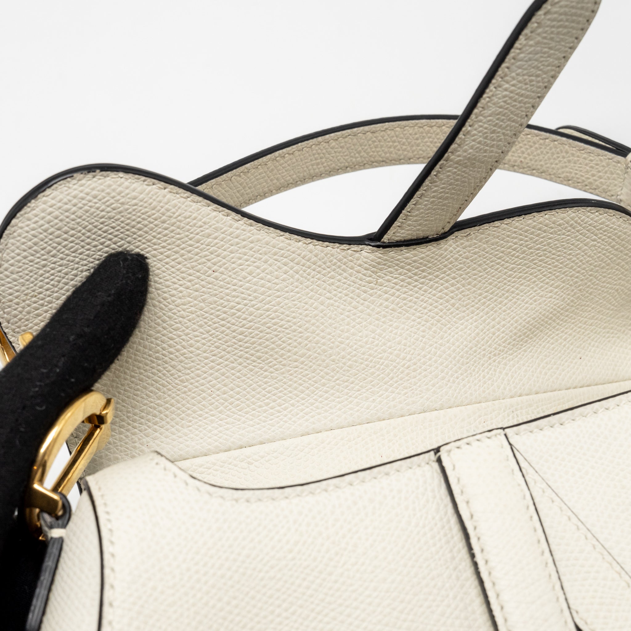 DIOR MINI SADDLE BAG CALFSKIN WHITE GHW