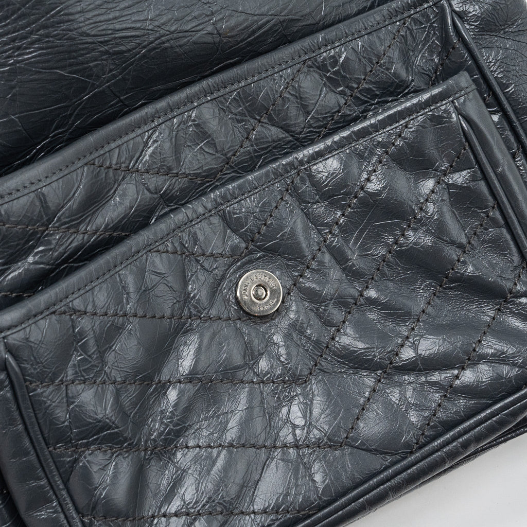 SAINT LAURENT MEDIUM NIKI CALFSKIN DARK GREY SHW