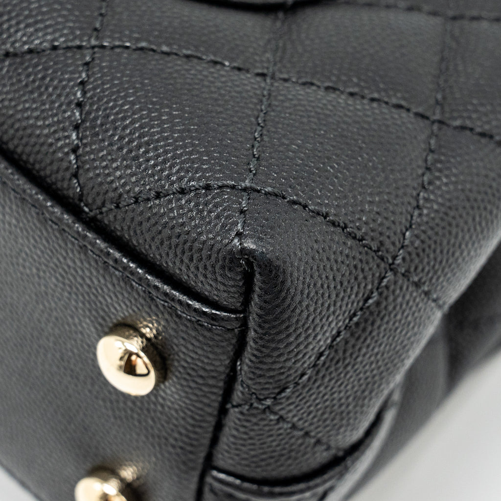 CHANEL MINI COCOHANDLE CAVIAR BLACK LGHW (MICROCHIP)