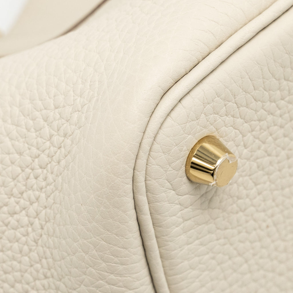 HERMES PICOTIN 18 LOCK BAG OSTRICH TOUCH/CLEMENCE BETON GHW