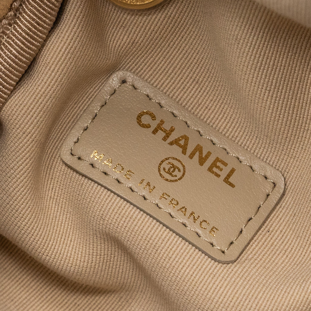 CHANEL 22S DICE PURSE WITH CHAIN LAMBSKIN GOLD BRUSHED GHW