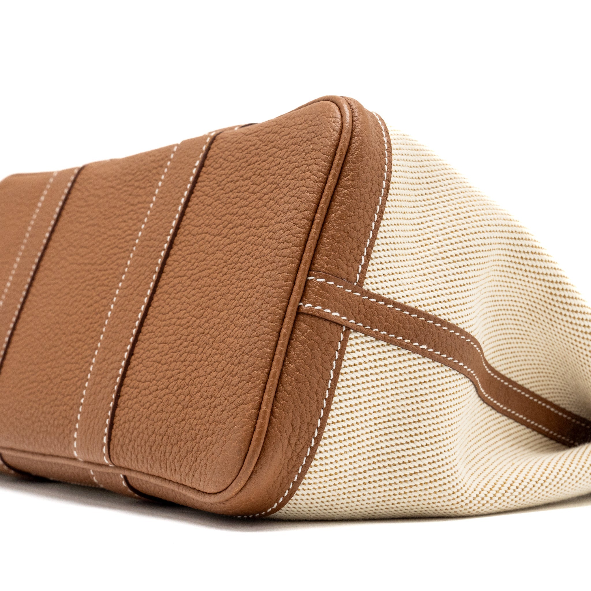 HERMES GARDEN PARTY 30 CANVAS/NEGONDA ECRU/DESERT/GOLD SHW