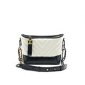 CHANEL CHEVRON SMALL GABRIELLE HOBO BAG WHITE/ BLACK