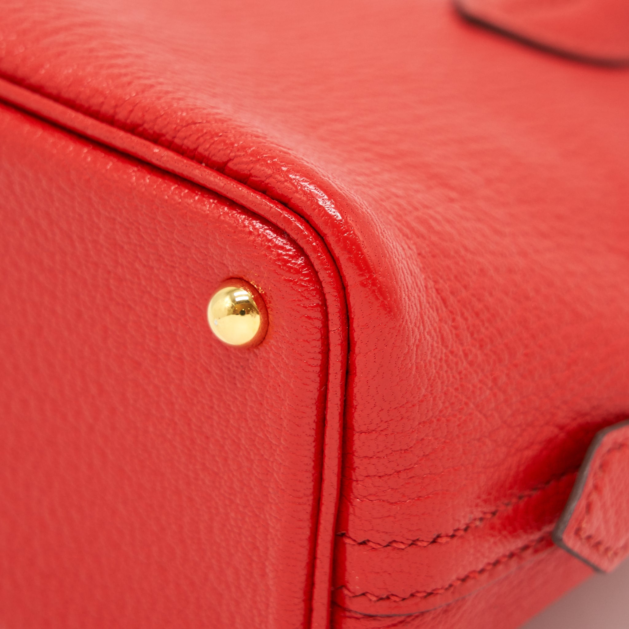HERMES MINI BOLIDE CHEVRE ROUGE DE COEUR GHW