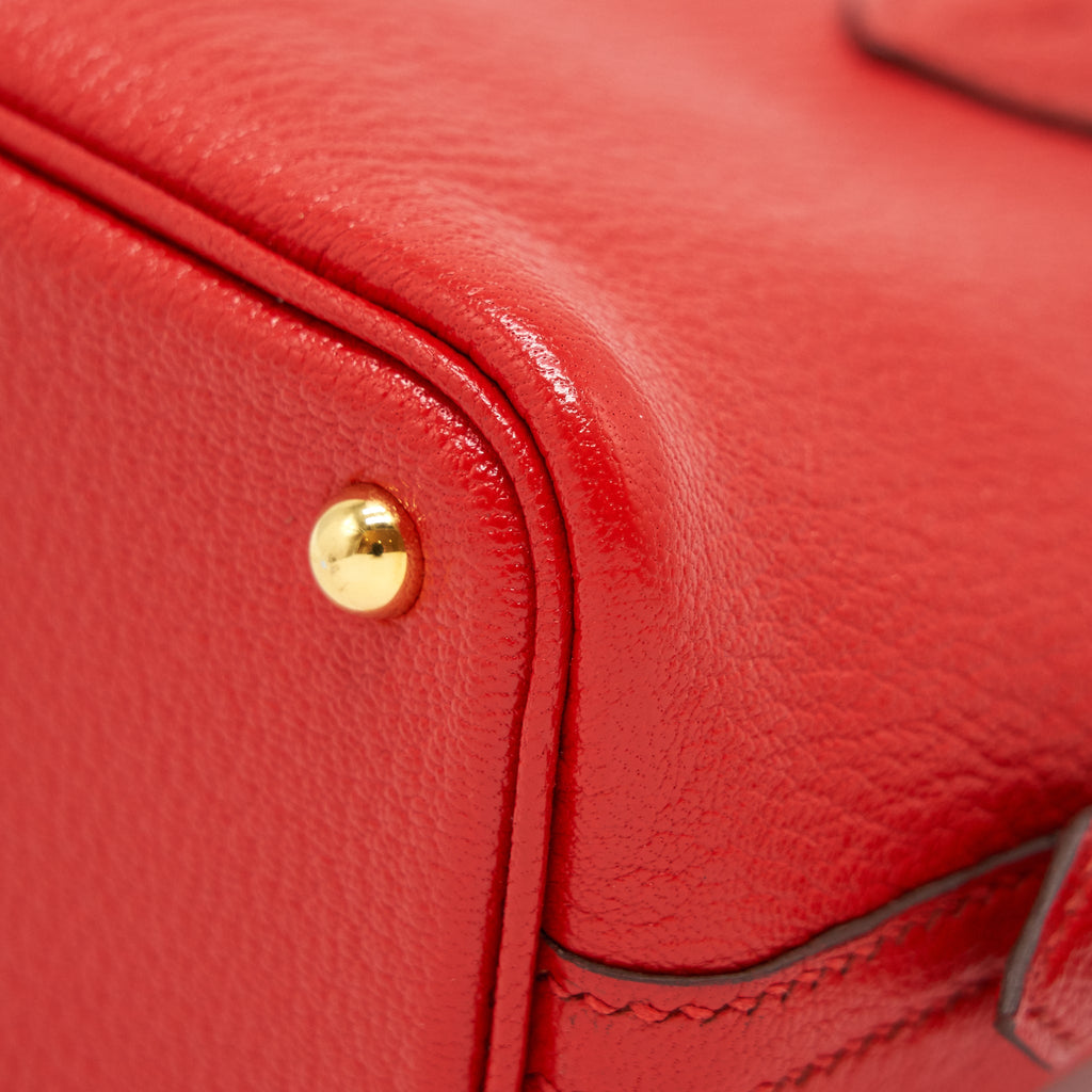 HERMES MINI BOLIDE CHEVRE ROUGE DE COEUR GHW