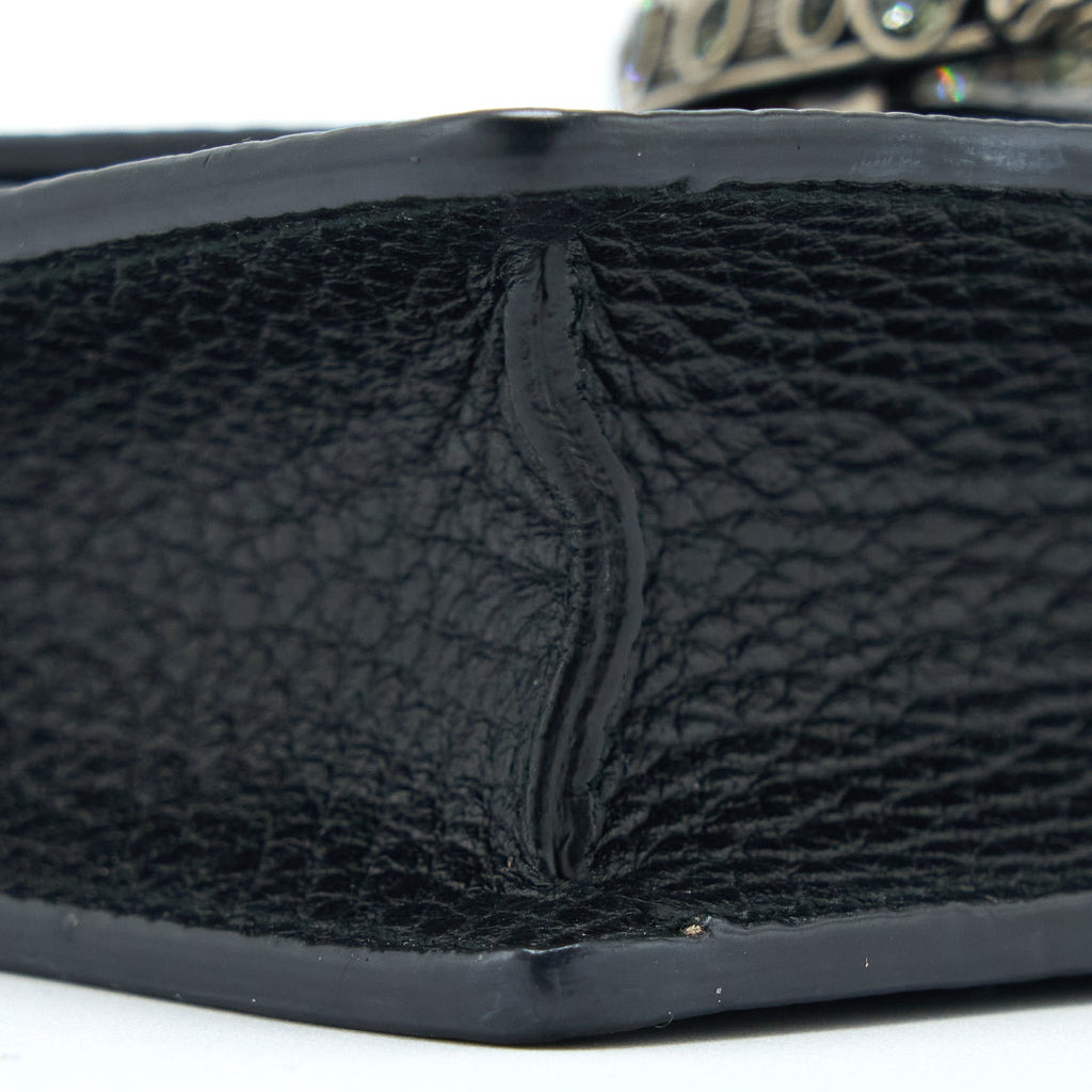 GUCCI SUPER MINI DIONYSUS BAG CALFSKIN BLACK RUTHENIUM HARDWARE