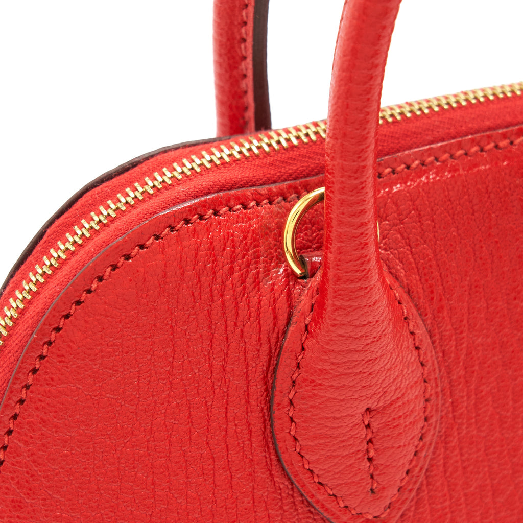 HERMES MINI BOLIDE CHEVRE ROUGE DE COEUR GHW