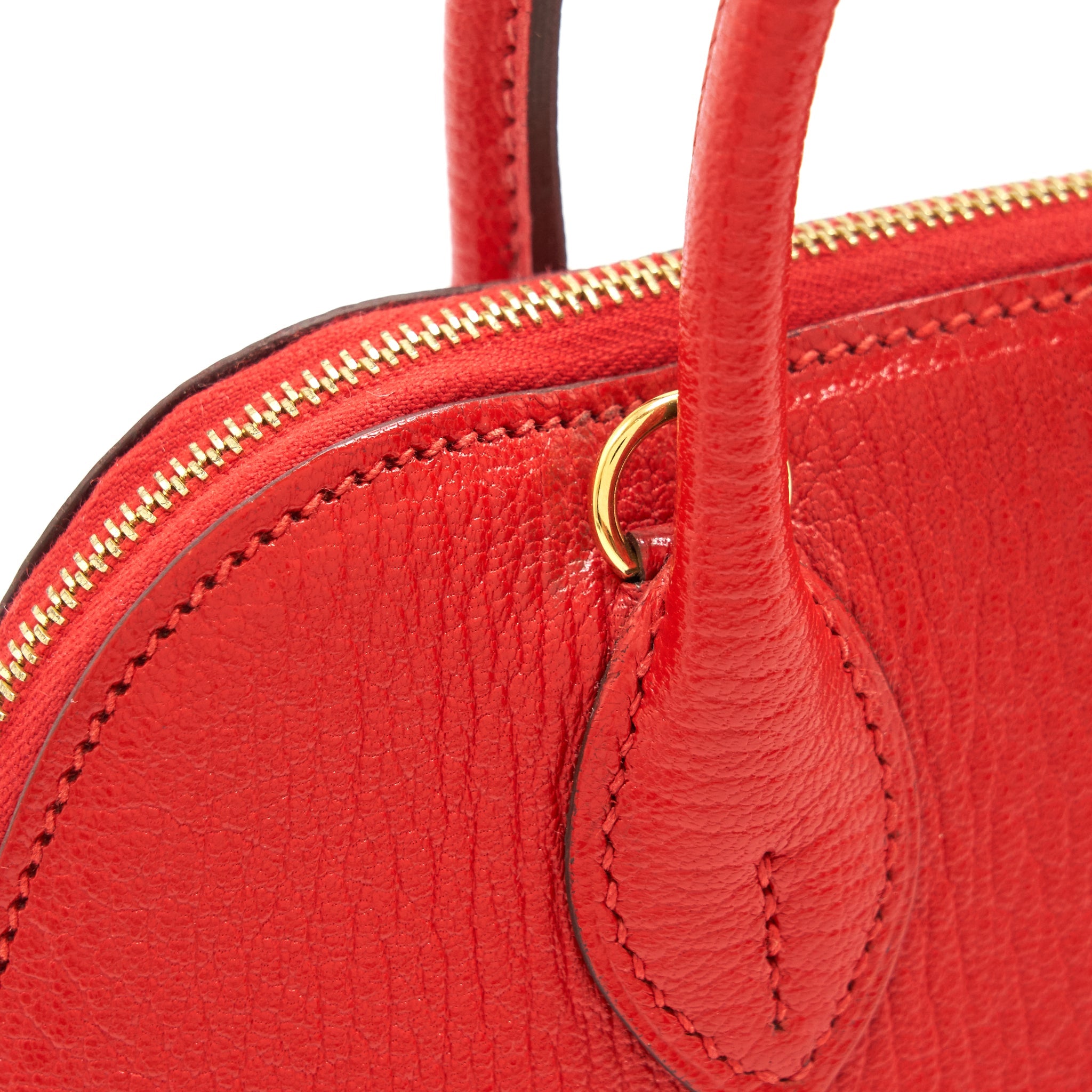 HERMES MINI BOLIDE CHEVRE ROUGE DE COEUR GHW
