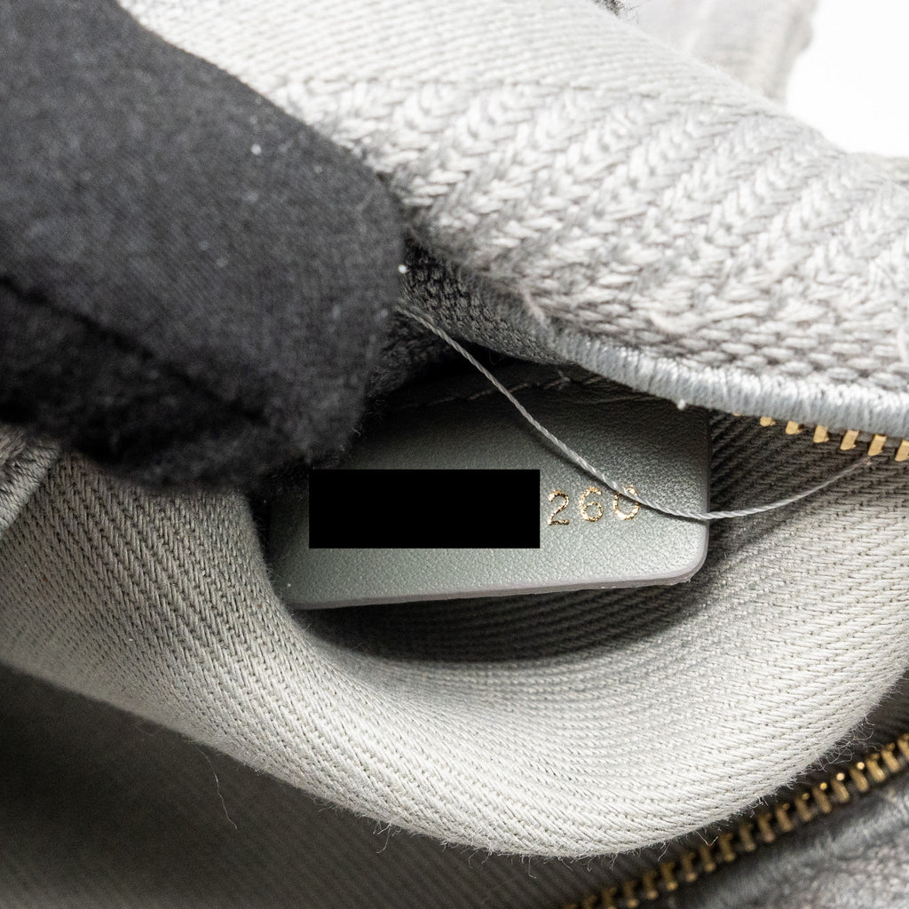 DIOR MEDIUM LADY D-LITE BAG CANNAGE EMBROIDERY GREY LGHW